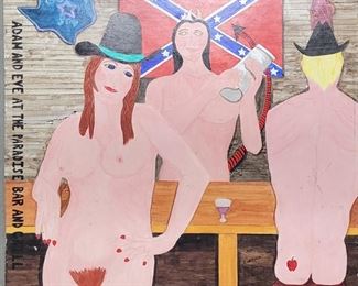 24" x 24" folk art painting.