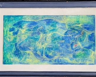 Lorrascratch board. Berkeley artist. Oil on scratchboard 1950s.