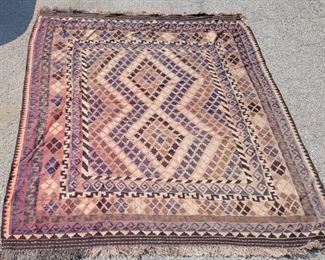 6' x 7' vintage Maimana Afghan Kilim.