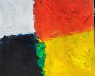 30" x 30" vintage oil on canvas by Phillip Clark.