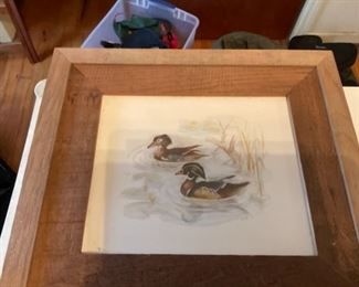 Duck print in barn frame