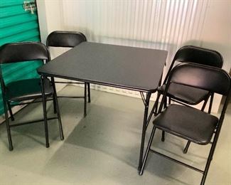 Black Card Table and Chairs