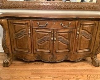 Guardsman Carved Buffet Auction Includes Table Too