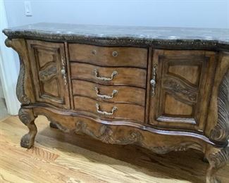 Guardsman Carved Marble Top Buffet