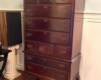 Vintage mahogany tall boy dresser