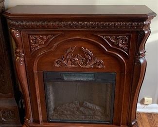 Mahogany electric fireplace 