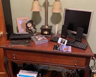 Hall table or desk, computer, DVD's