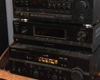 Yamaha and Sony stereo receivers 
