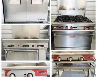 Vulcan Commercial Oven/Range - Commercial Refrigerated Prep Table - Commercial Griddles - U.S. Range Commercial Range - 4 Table Bases - Etc.
