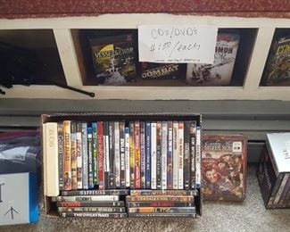 Music CDs and DVD movies