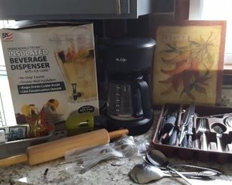 Small kitchen appliances flatware baking supplies