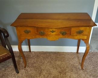 Antique oak writing desk Queen Anne legs
