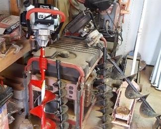 Gas-powered ice fishing augers and Generator house generator