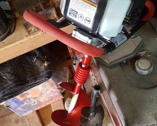 Gas powered ice auger ice fishing