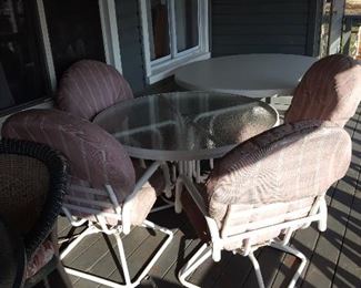 Aluminum patio table and chairs