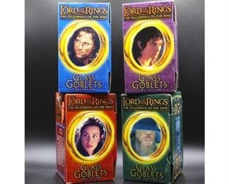Lord of the Rings The Fellowship of the Rings Goblet Drink Glass Set of 4 Burger King