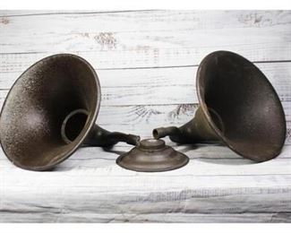 Pair of Antique Atwater Kent Model L Speaker Horns