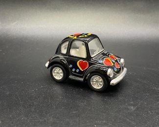 Pull Back Black Love Bug Friction Car Miniature For You Love Hearts