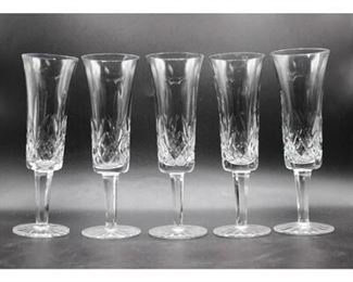 Set of Etched Designed Crystal Glass Wine Champagne Drinking Glasses