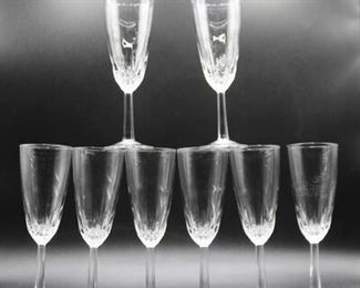 Set of Slim Clear Crystal Glass Champagne Wine Drinking Glasses