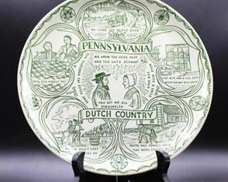 Vintage Pennsylvania Dutch Country Ceramic Souvenir Collectors Plate