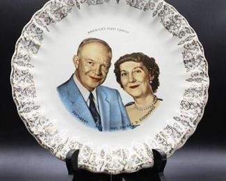 Vintage President and Mrs, Dwight D. Eisenhower Commemorative Collector Plate