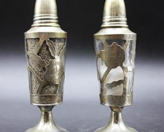 Vintage Sterling Silver 925 Salt Pepper Shakers Mexico