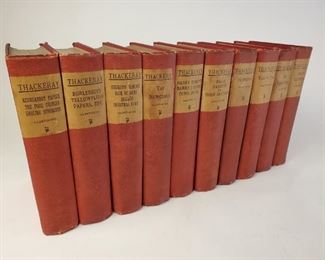 1888 William Makepeace Thackeray 10 volume collection published by Lee and Shepard. Illustrated set. Approximately 8" by 5-½"