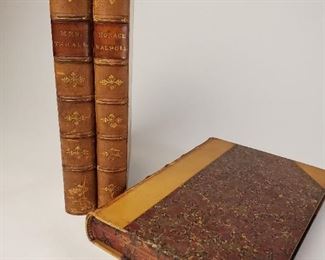 3 volumes by L B Seeley M A. Includes Mrs Thrale, Fanny Burney, and Horace Walpole. All illustrated and bound in gold and red marble with leather. Published by Charles Scribner's Sons New York. No copyright date. Has a gift inscription of 1899. Approximately 7-¾" by 5-½"