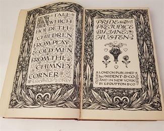 1906 Pride and Prejudice by Jane Austen J M Dent and Co / E P Dutton London New York. Approximately 6-⅞" by 4-½"