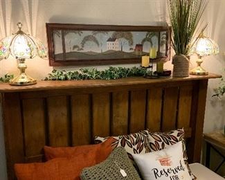 queen headboard and frame, solid wood