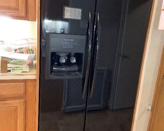 Kitchen Aid black side by side fridge