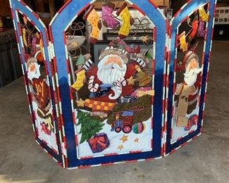 cast iron fireplace christmas screen