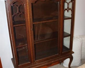 Queen Anne-style curio cabinet, missing glass on left side