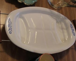 vintage Corning Ware platter and tray