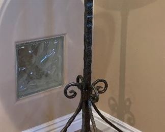 Custom Table Cast Iron Powder Coated w Glass Top