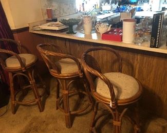 Rattan bar stools