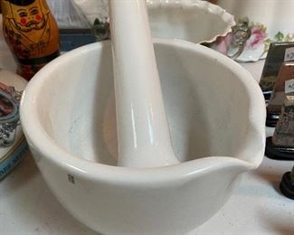 Large Coors mortar and pestle 