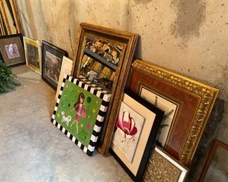 Art of all types including some Bobby Sikes signed copy’s and kids room type of pictures as well 