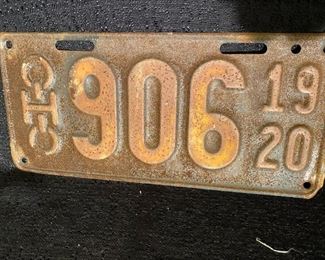 1920 Ohio License Plate