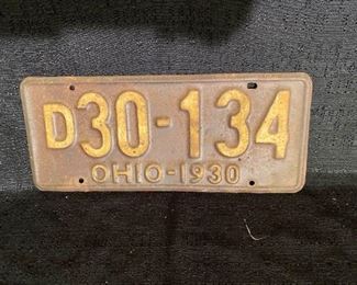 1930 Ohio License Plate