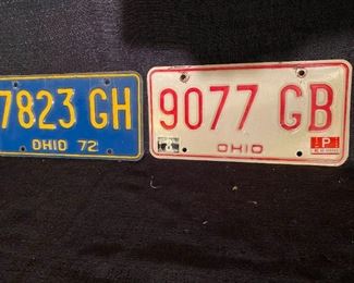 1972 and 1980 Ohio License Plates
