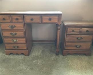 Broyhill Desk and Matching Night Stand