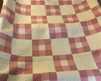 Nine Square Quilt in Sweet Pinks