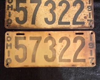 Pair of 1917 Ohio License Plates