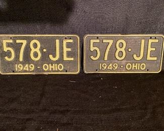 Pair of 1949 Ohio License Plates