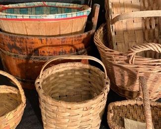 Rustic Whiskey Barrel Planter Plus Baskets