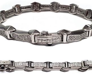 Philippe Charriol diamond link bracelet; 7 inches
