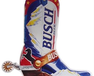 Vintage Busch Tin Cowboy Boot Sign
Circa 1990's
37 x 33 inches from back of spur to tip of boot