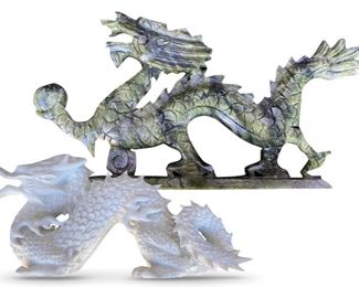 Two Asian dragons; each approximately 5 x 10.5 inches